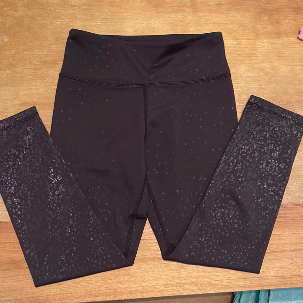Black splatter iridescent ombré Zyia leggings